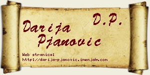 Darija Pjanović vizit kartica